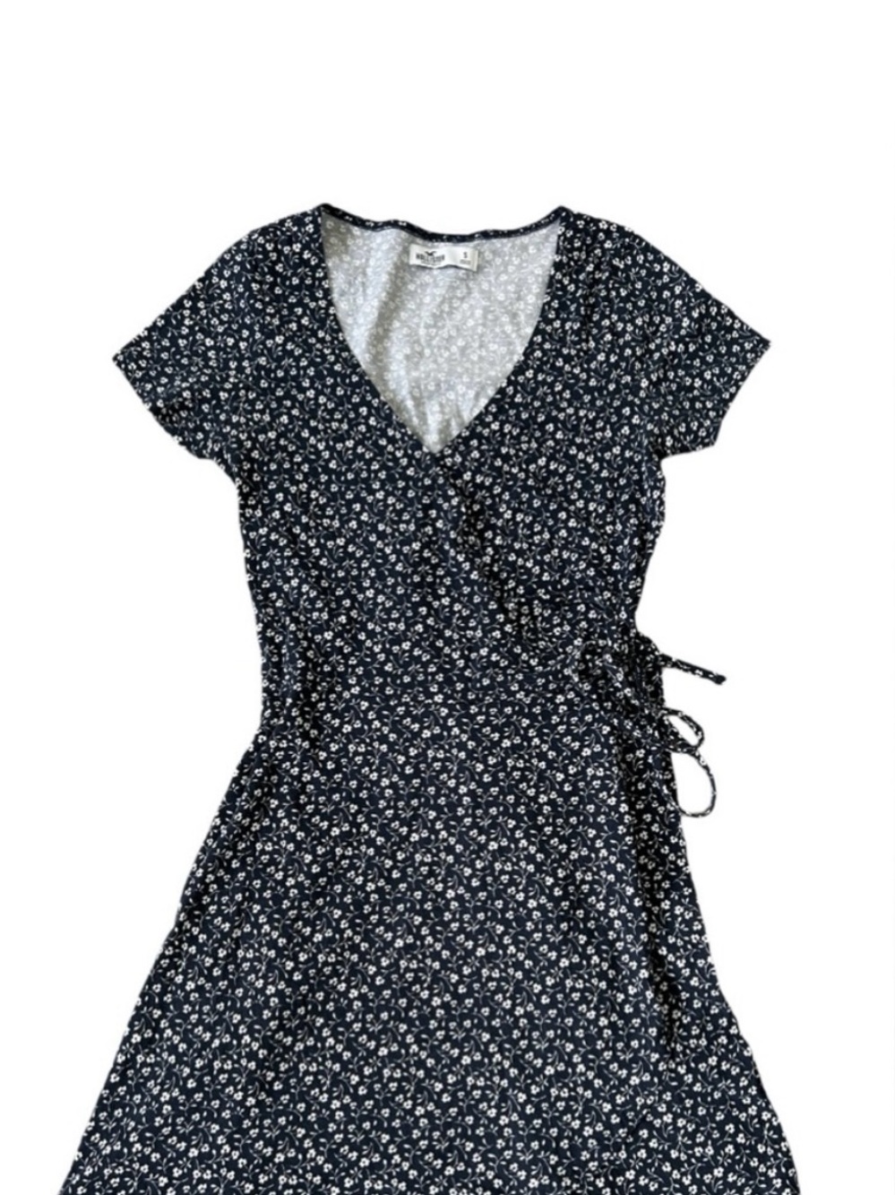 Hollister Navy Floral Wrap Dress